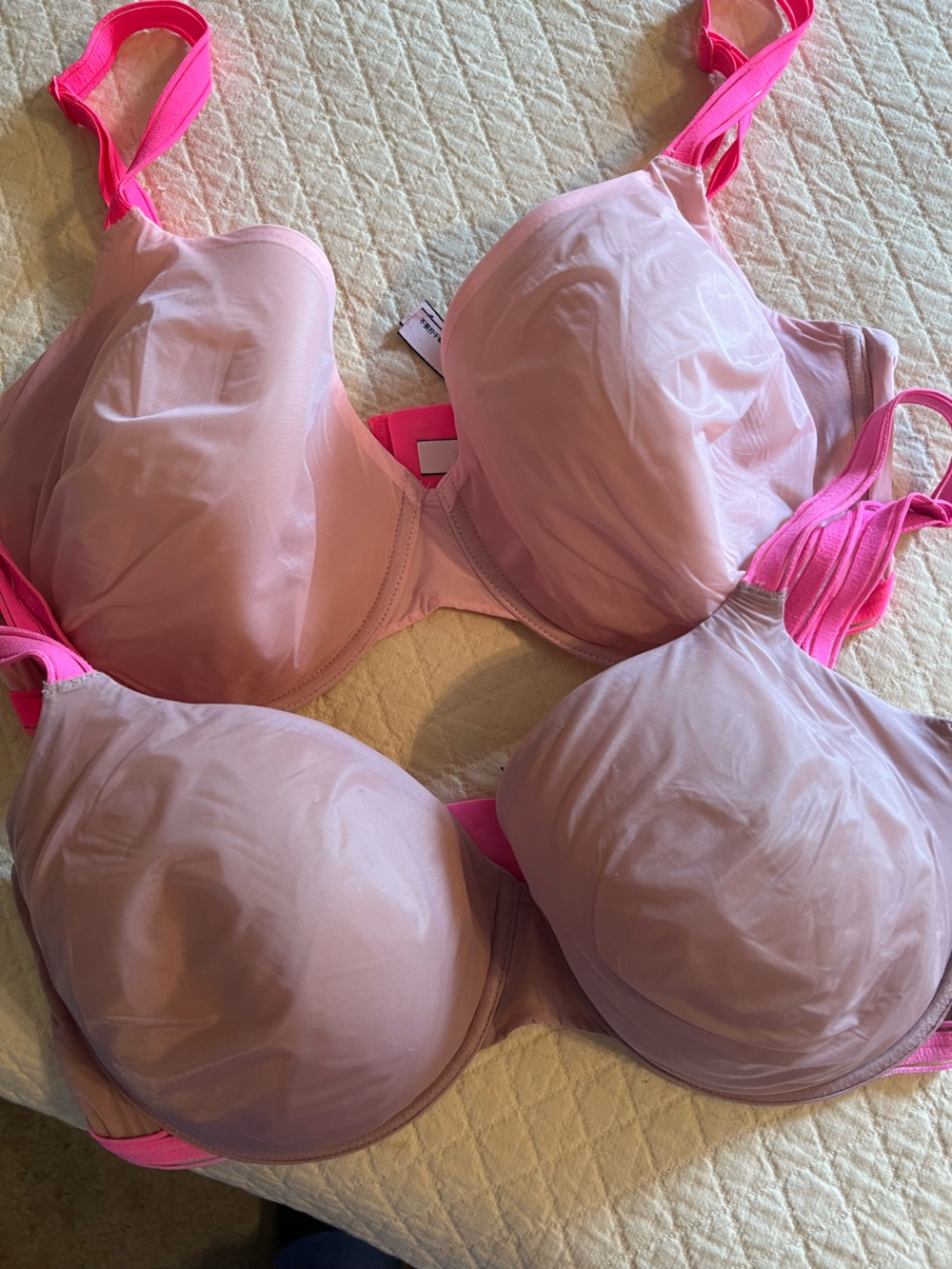 Victoria's Secret Light Pink Bra with Bright Pink Straps